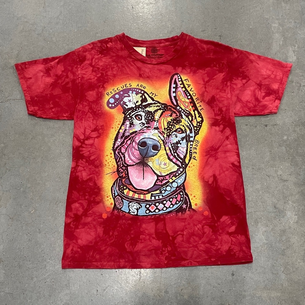 Y2K 2000s The Mountain Tee Rescues Are My Favorite Breed T-Shirt Size Large Red